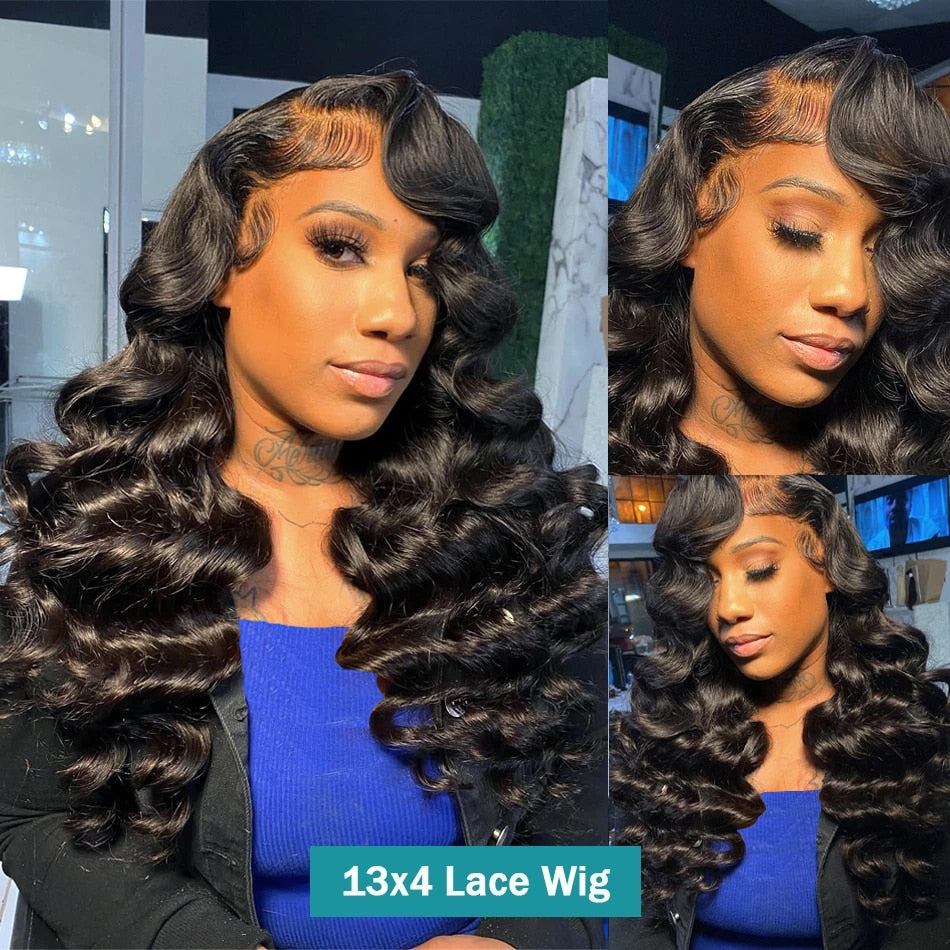 Loose Deep Wave Wigs Human Hair 32Inch Lace Frontal Human Hair Wigs 5x5 Loose Wave Closure Wigs 180% 13x6 Lace Frontal Wigs