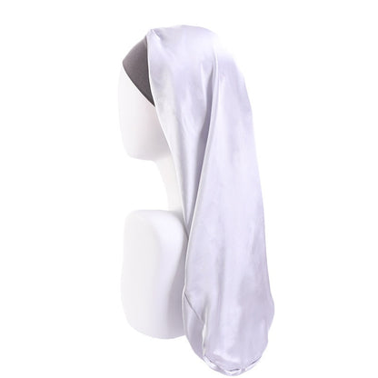 Long Satin Wide Edge Silk Bonnet Sleep Cap