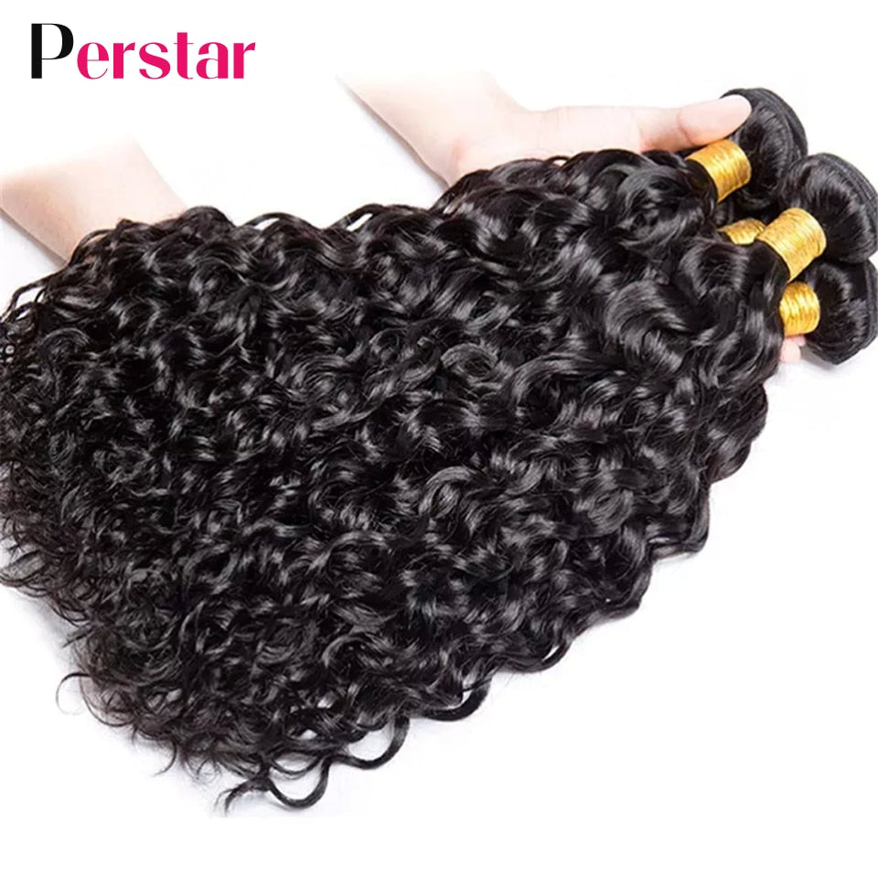 Brazilian Water Wave Bundles Human Hair Weave 1/3/4PCS Curly Bundles Human Hair Extensions Natural