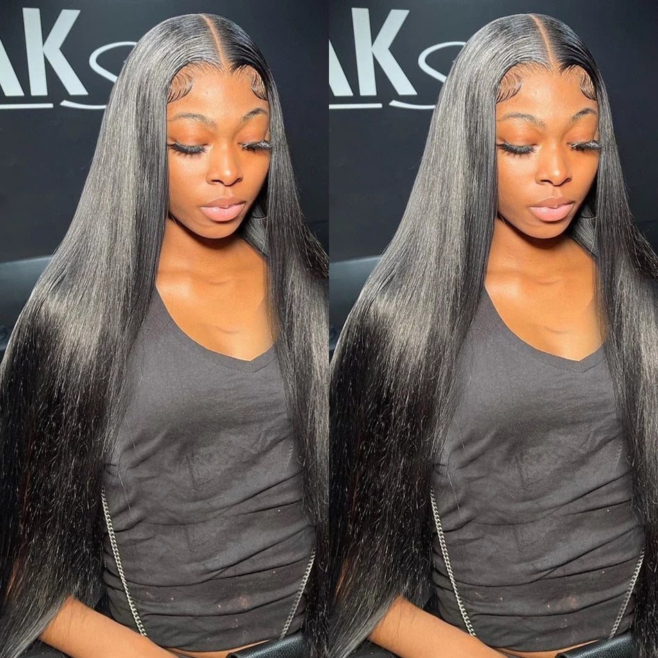 13x4 Transparent Lace 100%  Human Hair Lace Frontal Wigs