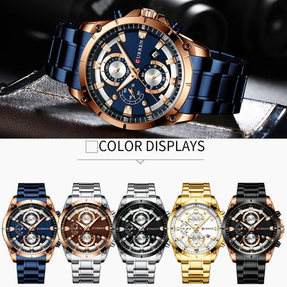 Luxury Business Automatic Date Men's Waterproof Watch + Box