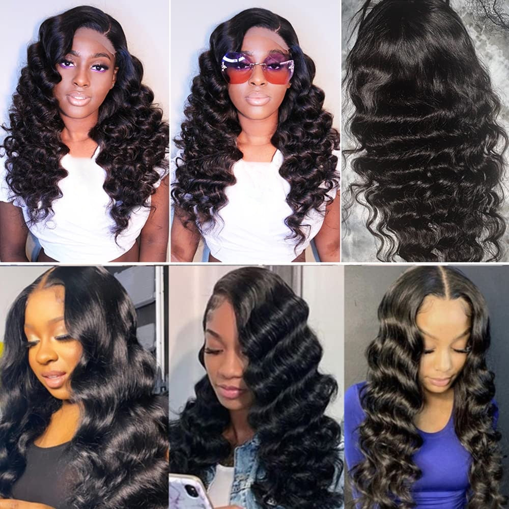 Loose Deep Wave Wigs Human Hair 32Inch Lace Frontal Human Hair Wigs 5x5 Loose Wave Closure Wigs 180% 13x6 Lace Frontal Wigs