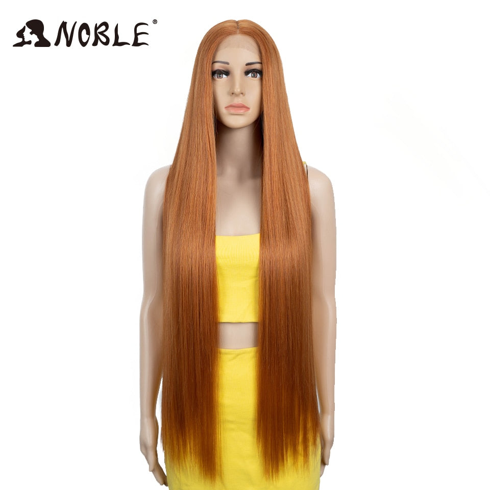 Synthetic Lace Front Wigs For Women 38 Inch Straight Wig Lace Wig Ombre Blonde Lace Wigs Cosplay Straight Lace Front Wig