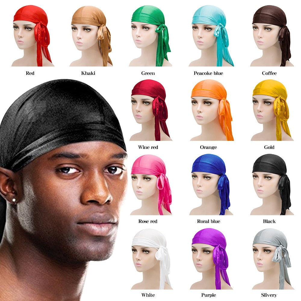 Unisex Men Women Silk Durag Headwear