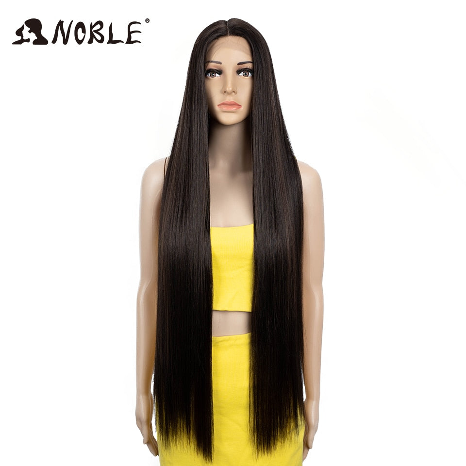 Synthetic Lace Front Wigs For Women 38 Inch Straight Wig Lace Wig Ombre Blonde Lace Wigs Cosplay Straight Lace Front Wig