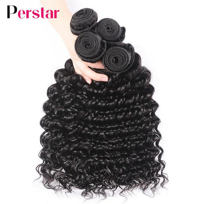 Brazilian Deep Wave Hair Bundles Human Hair Weave 1/3/4 Bundles Deep Curly Human Hair Extensions Natural