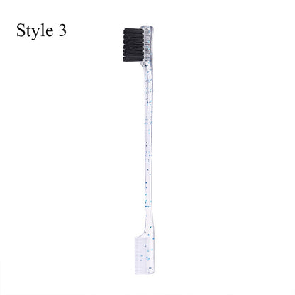 Edge Brush Comb Vendor Double Sided 3 in 1 Edge Control Brush For Baby Hair Salon Hair Comb Brushes