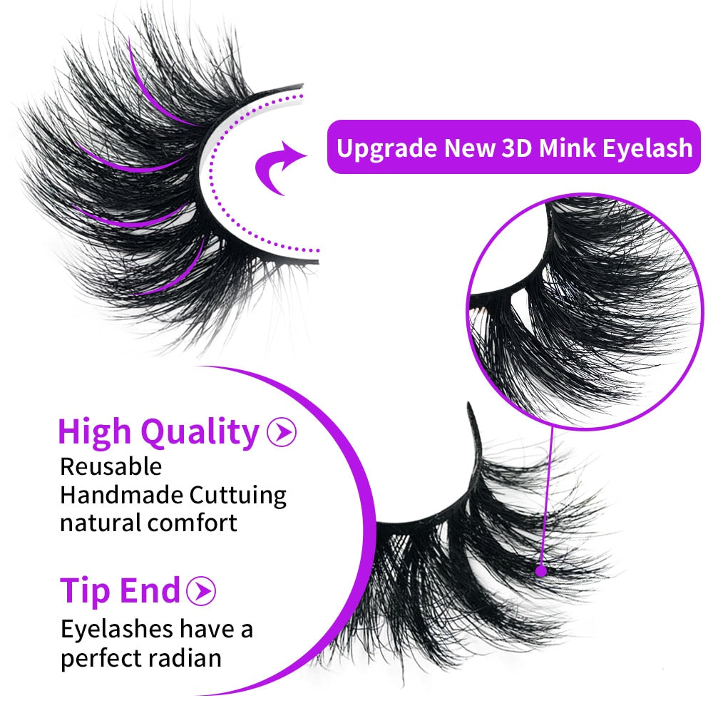 Wholesale 20/30/40/50Pairs Eyelashes 3D Mink Lashes