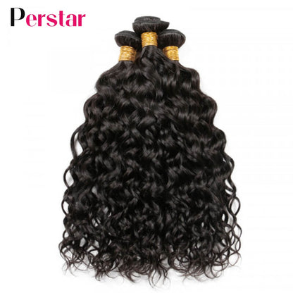 Brazilian Water Wave Bundles Human Hair Weave 1/3/4PCS Curly Bundles Human Hair Extensions Natural