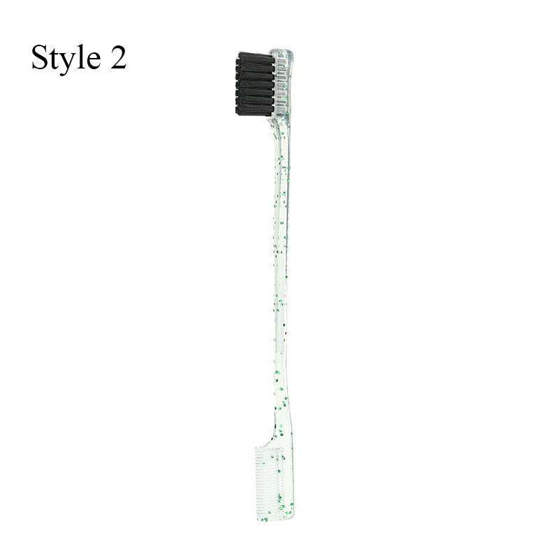 Edge Brush Comb Vendor Double Sided 3 in 1 Edge Control Brush For Baby Hair Salon Hair Comb Brushes