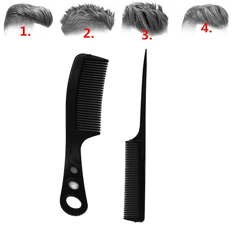 7pcs/set Black Barber Accessories Set Detangling Hair Brush Styling Comb Straightener High Quality Hair Comb