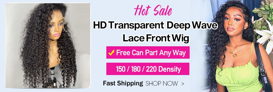 13x4 Transparent Lace 100%  Human Hair Lace Frontal Wigs