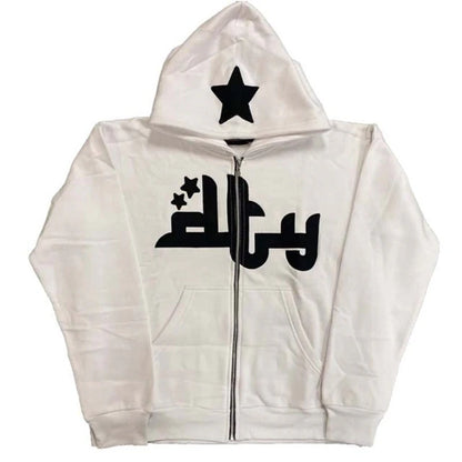 Starry Letter Print Unisex Hoodie