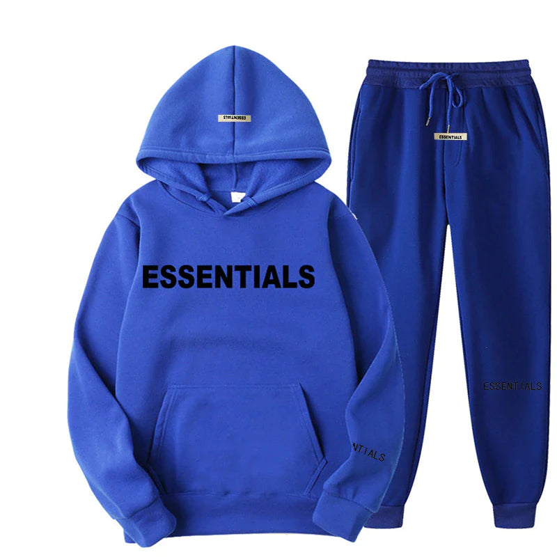 Essentials Unisex Hooded Sweatshirt Set Reflective Letter Print Jogging - Sweatshirt Streetwear Apparel