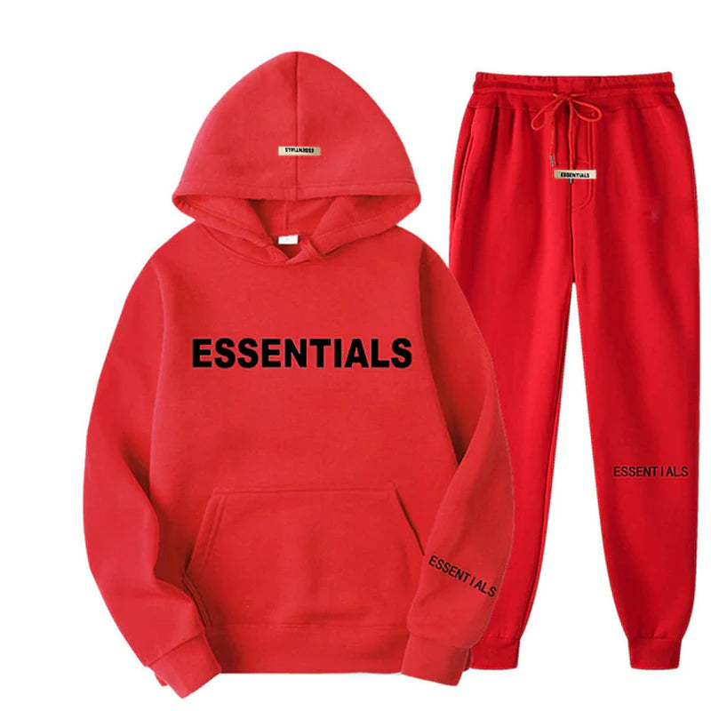 Essentials Unisex Hooded Sweatshirt Set Reflective Letter Print Jogging - Sweatshirt Streetwear Apparel