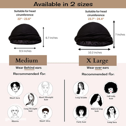 Silk Satin Lined Halo Turban Head Wrap Pre-Tied Skull Cap for Men and Women Sleeping Bonnet Hair Cover Chemo Hair Loss Hat