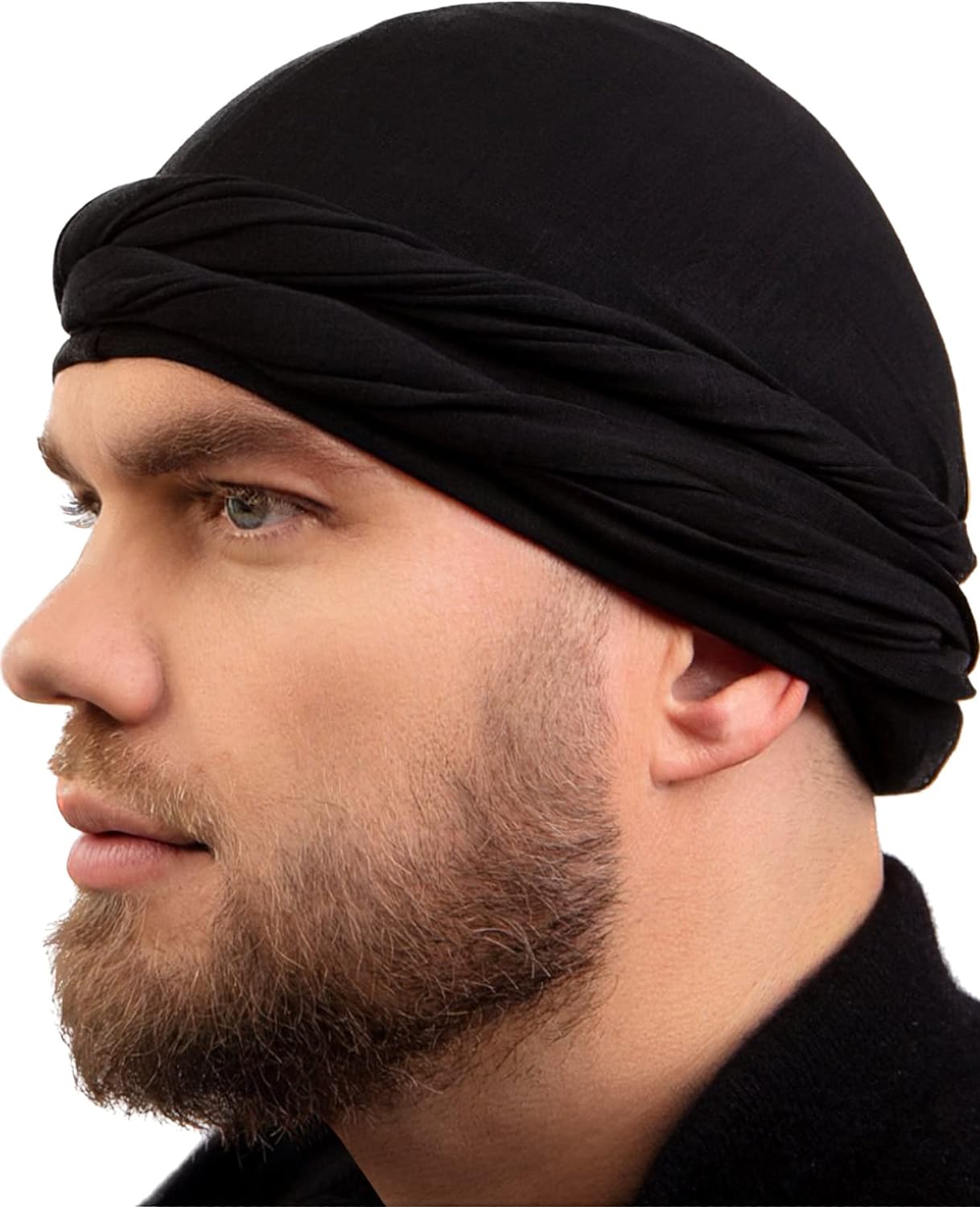 Silk Satin Lined Halo Turban Head Wrap Pre-Tied Skull Cap for Men and Women Sleeping Bonnet Hair Cover Chemo Hair Loss Hat