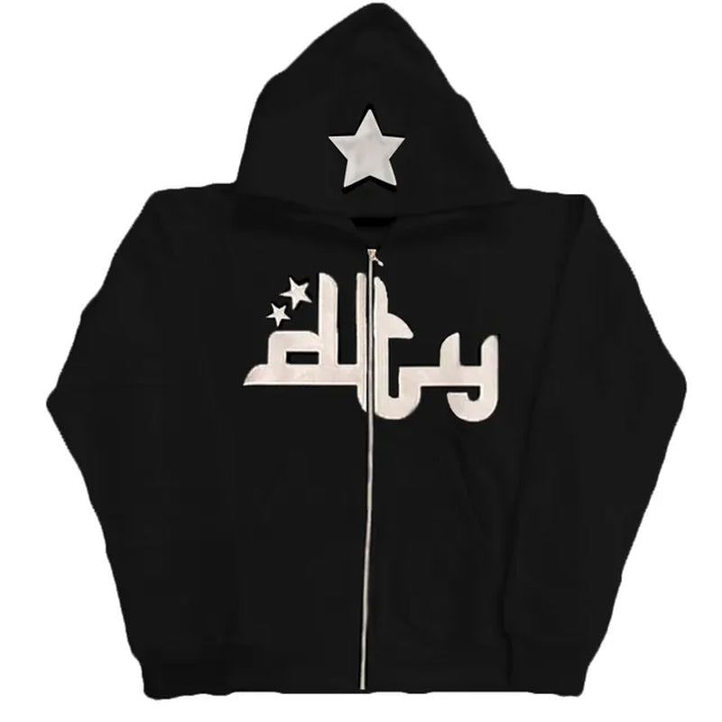 Starry Letter Print Unisex Hoodie