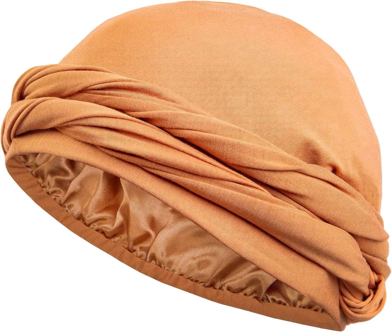 Silk Satin Lined Halo Turban Head Wrap Pre-Tied Skull Cap for Men and Women Sleeping Bonnet Hair Cover Chemo Hair Loss Hat