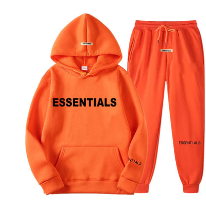 Essentials Unisex Hooded Sweatshirt Set Reflective Letter Print Jogging - Sweatshirt Streetwear Apparel