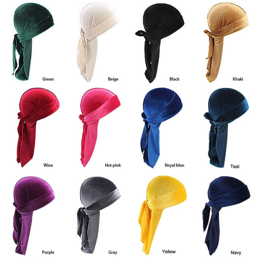 Unisex Long Men Women Velvet Breathable Durag