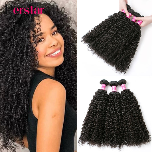 Hair Bundles Human Hair Kinky Curly Bundles Human Hair Weave Bundles Remy Brazilian Hair 1/3/4 pcs Extensions 8-28 Inch