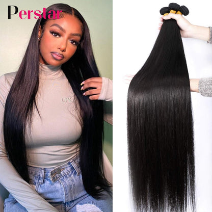 Peruvian Hair Straight Bundles Human Hair Extension 1/3/4 Pcs Natural Color 8-32 Inch