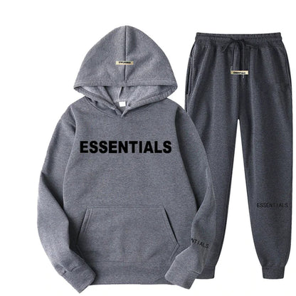 Essentials Unisex Hooded Sweatshirt Set Reflective Letter Print Jogging - Sweatshirt Streetwear Apparel